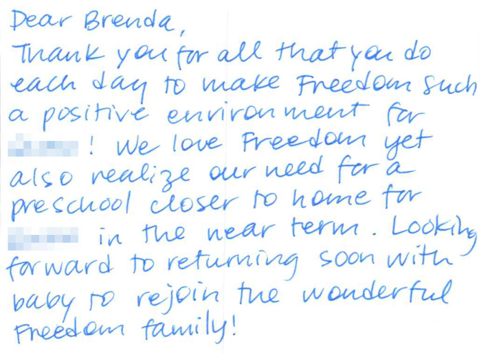 daycare thanks card -5 Daycare thanks card